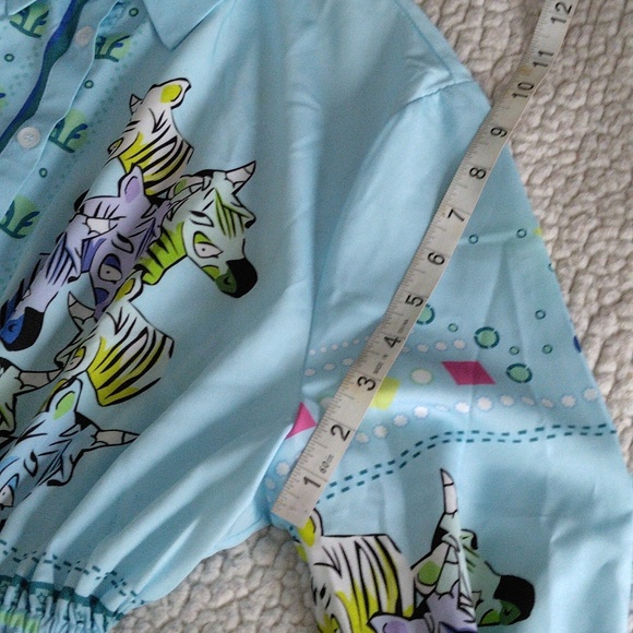 NWT Burryco Size 10 Zebra Abstract Print Long Sleeve Button Front Dress - Picture 9 of 17